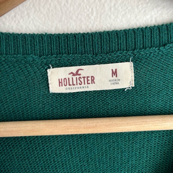 Hollister Green Whimsical Intarsia Fox with Backpack and Hat Knit Sweater Size M - Picture 4 of 6
